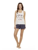 Dámske pyžamo Danni 35831-03X Ružová a tmavo modrá - Henderson Ladies