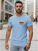 Pánske bavlnené tričko s minimalistickou potlačou modré FashionStreet NX5096R Pánske bavlnené tričko s minimalistickou potlačou modré FashionStreet NX5096R