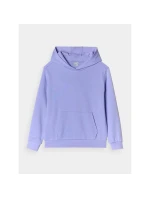 Dievčenská mikina bez prúžkov s kapucňou 4F Junior 4FJWMM00TSWSF1316-32S
