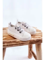 Dziecięce Skórzane Trampki BIG STAR KK374058 Białe