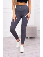 Pruhované legíny v grafitovej farbe