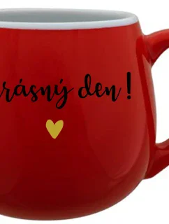 KRÁSNY DEŇ! - červený keramický hrnček 300 ml