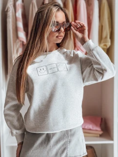 Dámska nadrozmerná mikina s výšivkou EASYJOY sivá FashionStreet BY1517