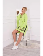 Šaty s kapucňou a potlačou pistácie