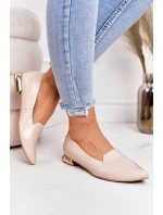 Mokasyny Na Złotym Obcasie Laura Messi 2013 Beżowe