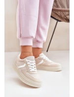 Niskie Sneakersy Damskie Na Platformie Beżowe Telmira