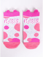Yoclub Bavlnené detské dievčenské ponožky vzory farby 6-pack SKC/3D-EARS/6PAK/GIR/001 Pink