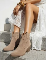Dámske semišové ažurové boho ťavie čižmy FashionStreet ZY1352