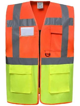 Yoko HVW 801 Hi-Vis multifunkčná vesta 79.W801, výstražná oranžová/výstražná žltá Yoko HVW 801 Hi-Vis multifunkčná vesta 79.W801, výstražná oranžová/výstražná žltá