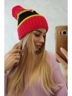 Dámska čiapka Kinga K297 červená+kiwi+čierna