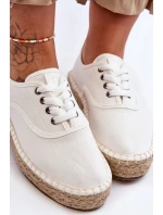 Sznurowane Trampki Espadryle Big Star LL274833 Białe