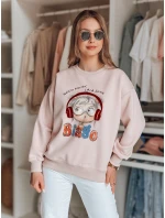 Dámska mikina s potlačou LALA VIBE pink FashionStreet BY1505