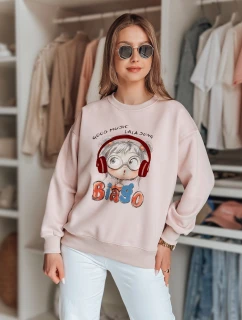 Dámska mikina s potlačou LALA VIBE pink FashionStreet BY1505