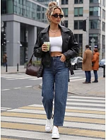 Dámske džínsy s voľným strihom „baggy fit“, modré, FashionStreet UY3096 Dámske džínsy s voľným strihom „baggy fit“, modré, FashionStreet UY3096