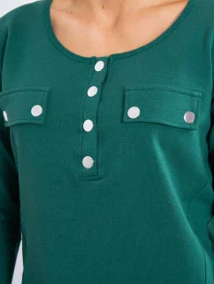 Súprava s gombíkovým výstrihom zelenej farby