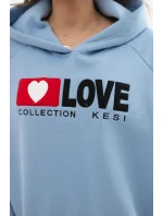 Zateplená bavlnená mikina s kapucňou Love blue Zateplená bavlnená mikina s kapucňou Love blue