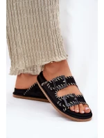 Klapki Damskie Z Klamrami I Ozdobnym Obszyciem Czarne Visley