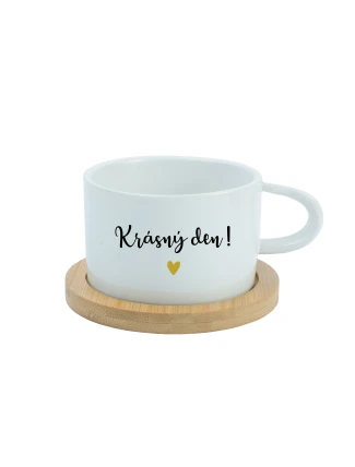 KRÁSNÝ DEN! - bílý hrníček makronka 200 ml