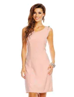 Spoločenské šaty značkové moderný strih s ozdobnými zipsami na ramenách ružové - Ružová / XL - J & J