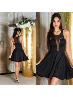 Dámske sexy mini šaty s priehľadným výstrihom 50226 Čierna - KouCla Dámske sexy mini šaty s priehľadným výstrihom 50226 Čierna - KouCla