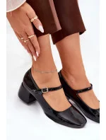 Dámske lodičky na podpätku 77-554 Black - C.M Paris