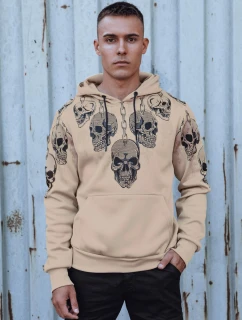 Pánska mikina s kapucňou béžová FashionStreet BX5842