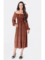 Dámske bodkované šaty v španielskom štýle v tehlovej farbe s dlhými rukávmi Ann Gissy (DLY016) Dámske bodkované šaty v španielskom štýle v tehlovej farbe s dlhými rukávmi Ann Gissy (DLY016)