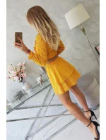 Horčicové boho šaty