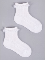 Yoclub Dievčenské ponožky s volánikom 3Pack SKL-0008G-0100 White
