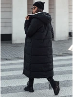Dámska zimná bunda GLAMPUFF obojstranná prešívaná bunda s kapucňou čierna FashionStreet TY4606
