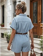 Krátke dámske nohavice z tenkej džínsoviny s opaskom FashionStreet EY2684 Krátke dámske nohavice z tenkej džínsoviny s opaskom FashionStreet EY2684