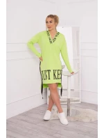 Šaty s kapucňou a potlačou pistácie