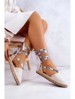 Damskie Wiązane Espadryle Big Star JJ274862 Beżowe