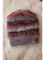 Čiapka s fleecom Patrycja K254 fialová+sivá