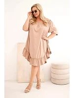 Dámske plus size bavlnené šaty s volánom fango Dámske plus size bavlnené šaty s volánom fango