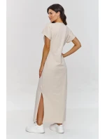 Denné šaty M878 béžové - Makadamia Denné šaty M878 béžové - Makadamia