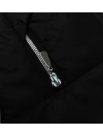 Čierno-oranžová voľne padnúca bunda s odnímateľnou kapucňou Vaston (SJ218-036#)