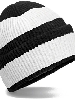 Beechfield B 391R Pletená čiapka „Color Block“ 53.391R čierna/jemná biela