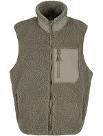 Build your Brand BY 407 Unisexová fleecová vesta „Bonded Sherpa“ 56.0407 bledo olivová