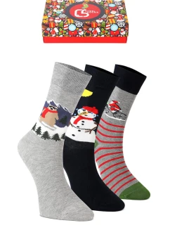 Vianočné unisex ponožky ako darček - sada 3 párov mix farieb