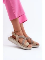 Lekkie Damskie Wygodne Sandały Na Rzep Beżowe Ceclea Lekkie Damskie Wygodne Sandały Na Rzep Beżowe Ceclea