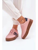 Sneakersy Damskie Na Platformie Z Eko Skóry Różowe Ediriella Sneakersy Damskie Na Platformie Z Eko Skóry Różowe Ediriella