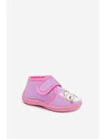 Dětské pantofle na suchý zip fialové Katline