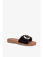 Dámske papuče M578 Čierne s hnedou - Krok vo veľkom štýle