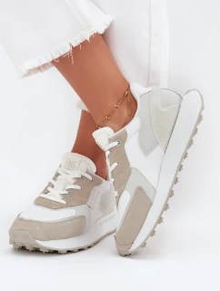 Skórzane Sneakersy Damskie Big Star OO274563 Hi-Poly System Białe