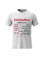 Dámske bavlnené tričko s potlačou - HODINOVA SAZBA KUCHAŘKA - biela