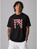 Pánske nadrozmerné tričko s nápisom YOU bavlna čierne FashionStreet NX1034R Pánske nadrozmerné tričko s nápisom YOU bavlna čierne FashionStreet NX1034R