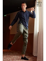 NEOBLU Owen LSL Men Pánske polo s dlhým rukávom z hrubého piké 24.4396 night blue