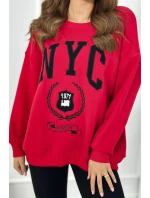 Bavlnená súprava, zateplená mikina + legíny červený