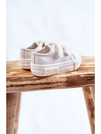 Dětské kožené tenisky na suchý zip BIG STAR KK374091 Bílá Dětské kožené tenisky na suchý zip BIG STAR KK374091 Bílá
